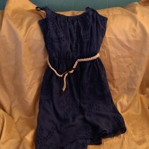 A 19 inch sun dress rope braided belt navy blue m